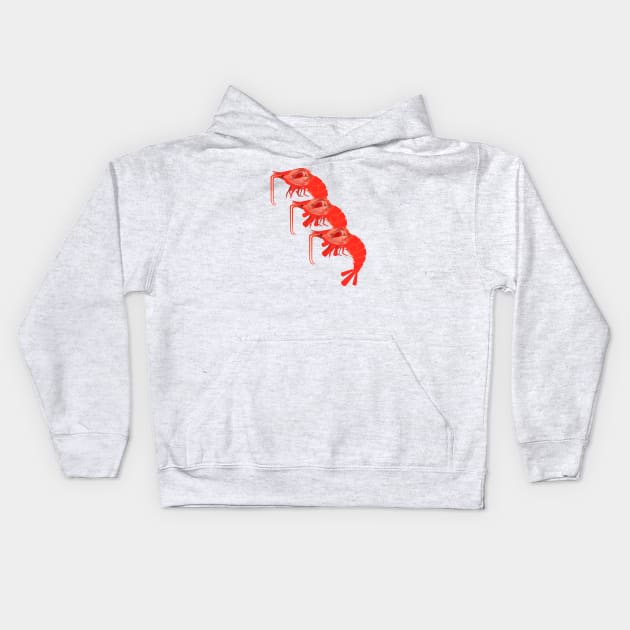 Cherry Shrimp - Ruby Kids Hoodie by Aline Eg